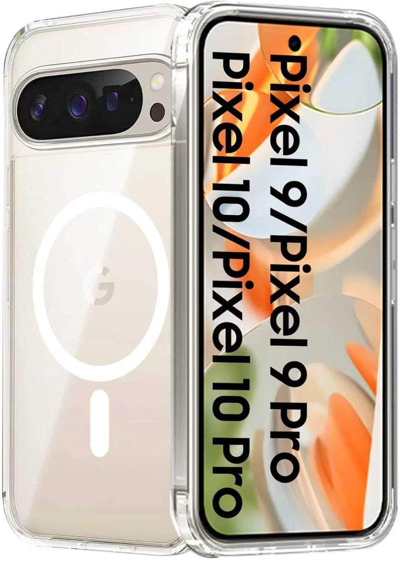 oupeigar Oupeiger for Google Pixel 9/9 Pro/10/10 Pro Transparent Case [Anti-Yellowing][Wireless Charging] Ultra Thin Shockproof Full Body Protection Case for Pixel 9/9 Pro/10/10 Pro-Clear - Image 1